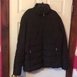 Weatherproof Black Puffer Full Zip Dual Zip Pocket Fleece Cuff Jacket Mens XL
